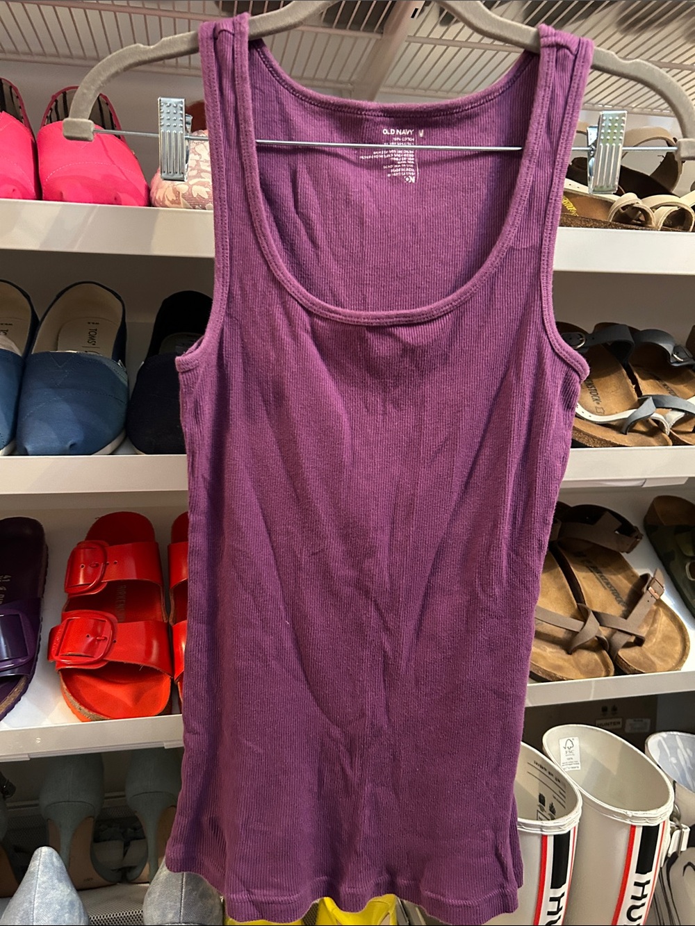 Old Navy Plum Ribbed Scoop Neck Tank Top